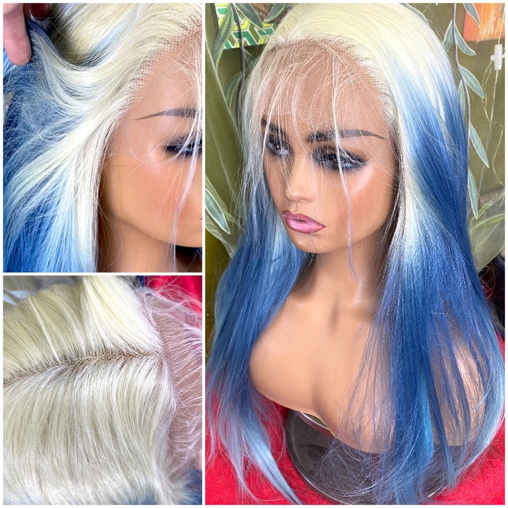 CLEARANCE blue lace front wig with baby hair